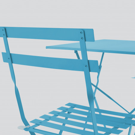Focus chaise en métal bleu