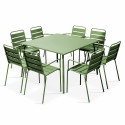 Table de jardin carrée 8 places
