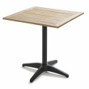 Table de terrasse carrée plateau bois 70x70cm