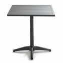 Table de terrasse carrée en aluminium gris 70x70cm