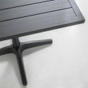 Table de terrasse carrée en aluminium gris 70x70cm