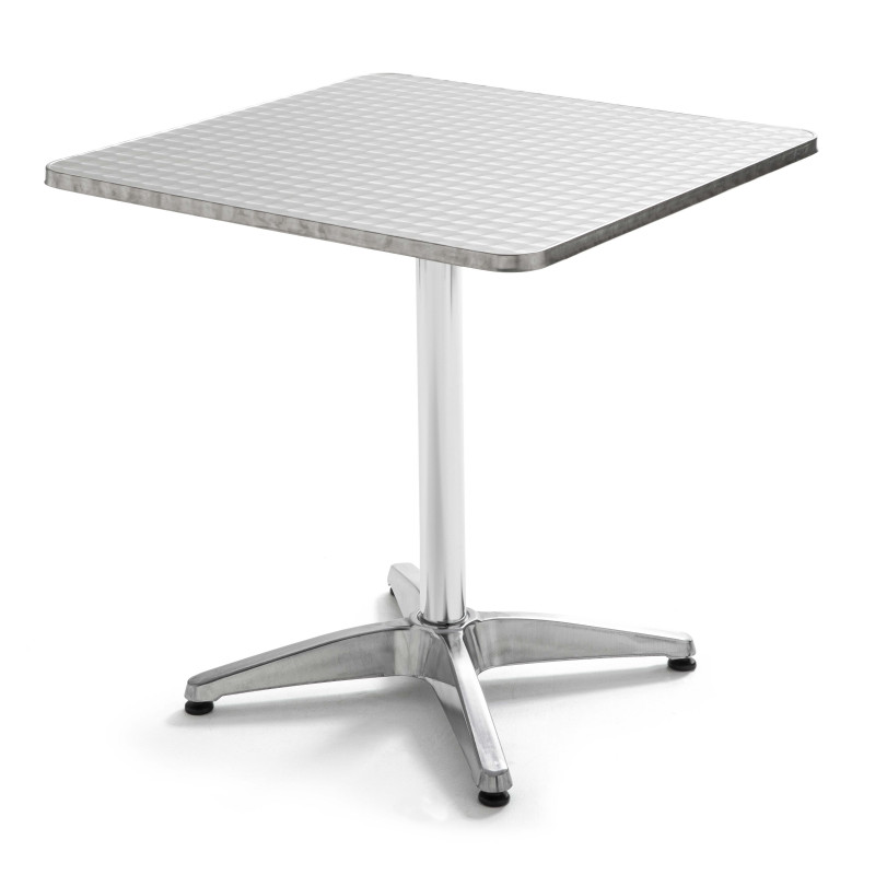 Table de terrasse carrée en aluminium plateau rabattable