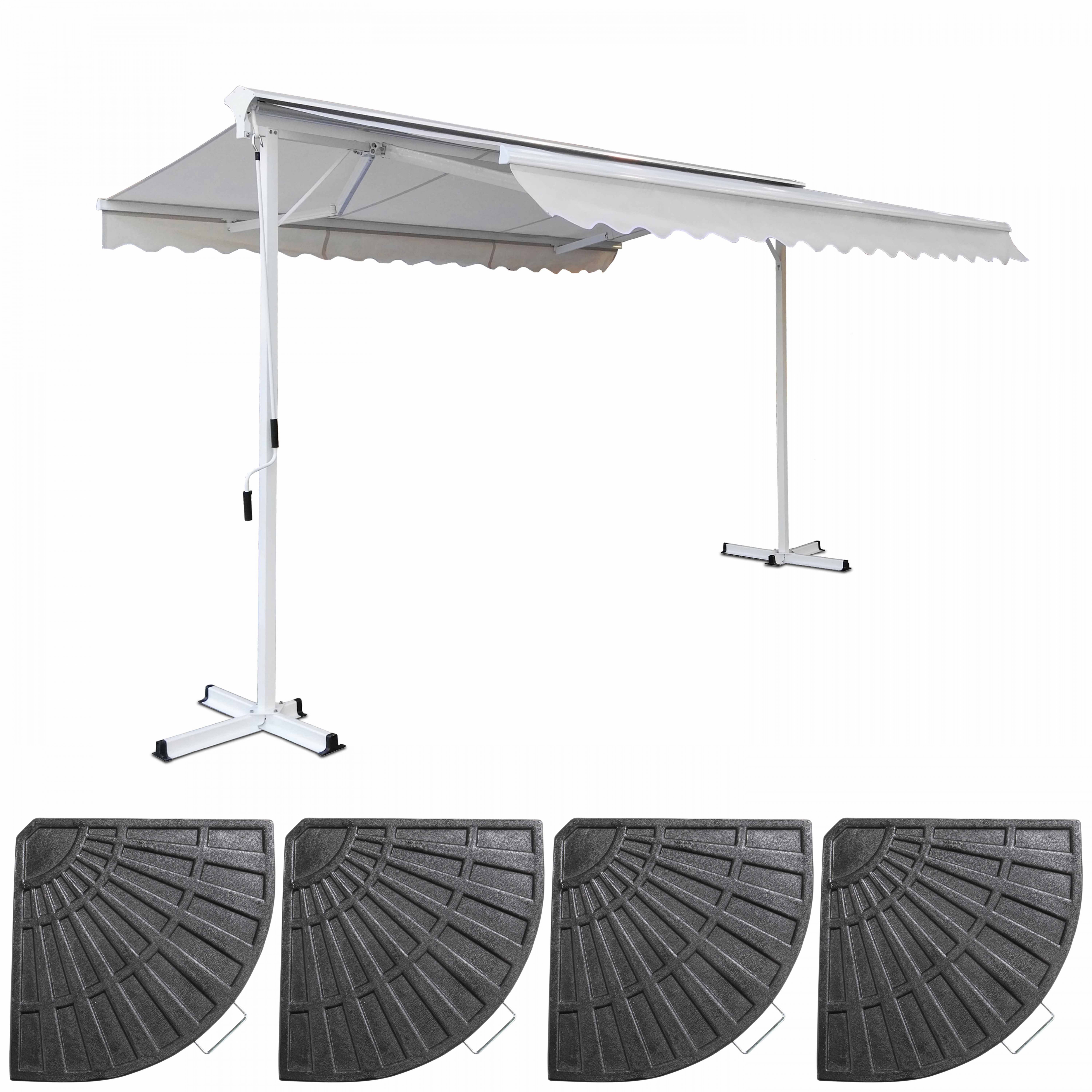 Ensemble store double pente 3x4m et 4 dalles lestées