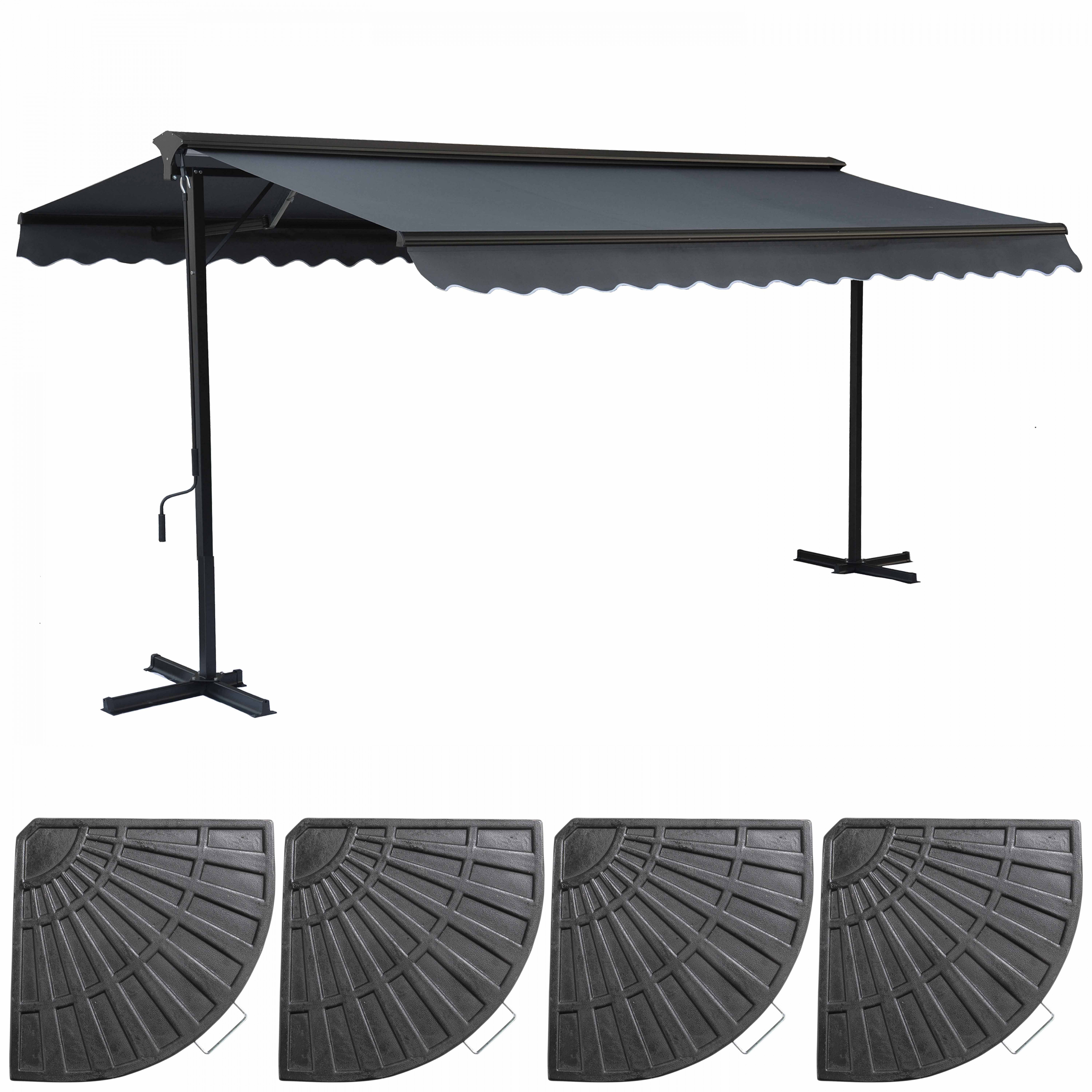 Ensemble store double pente 3x4m et 4 dalles lestées