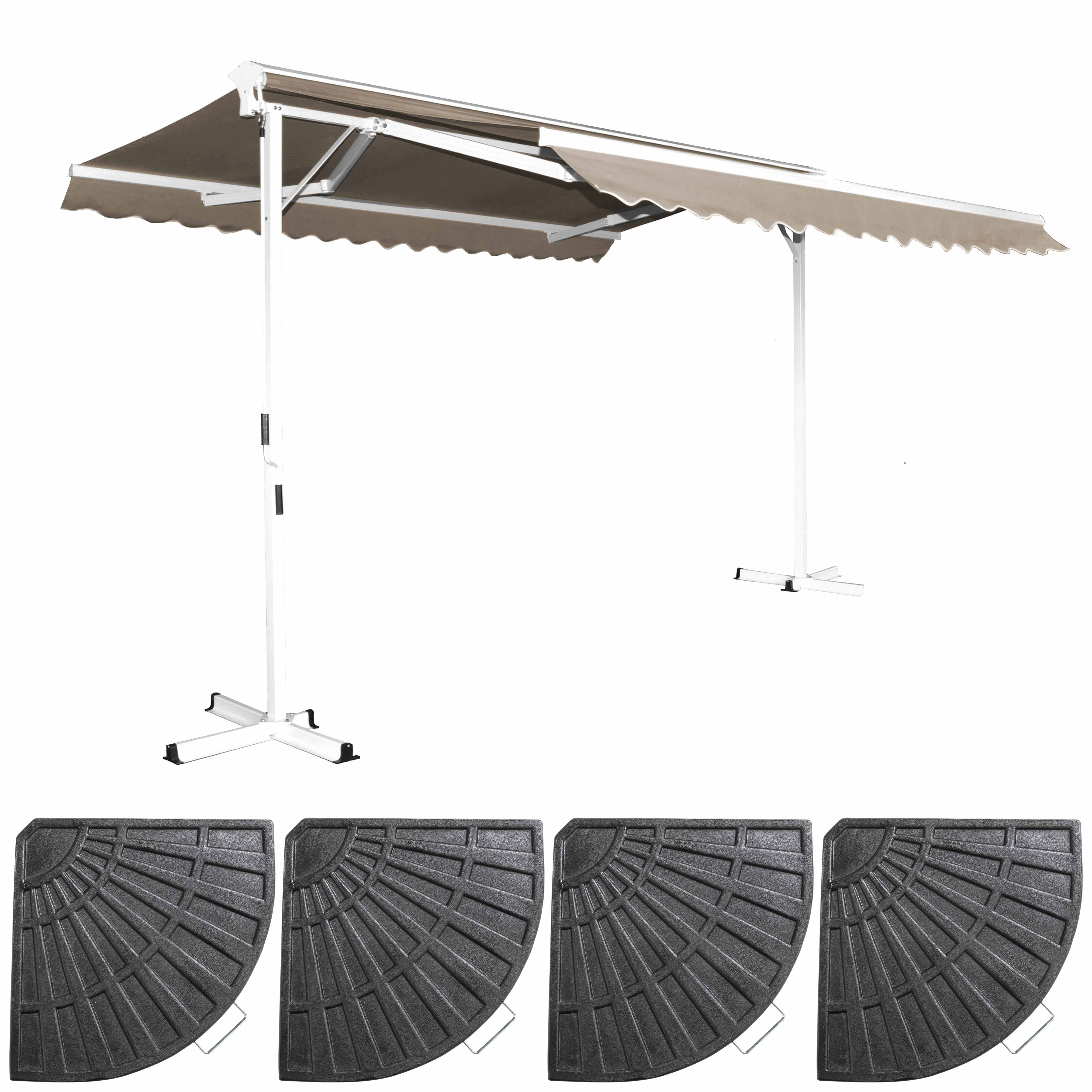 Ensemble store double pente 3x4m et 4 dalles lestées