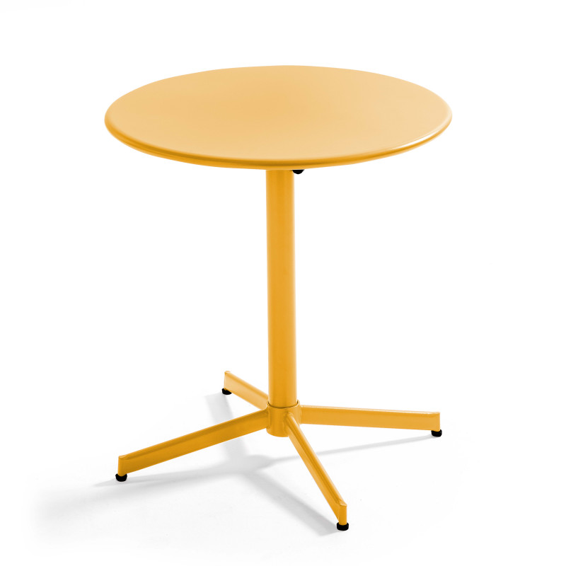 Table de terrasse ronde en acier avec plateau rabattable ⌀70cm