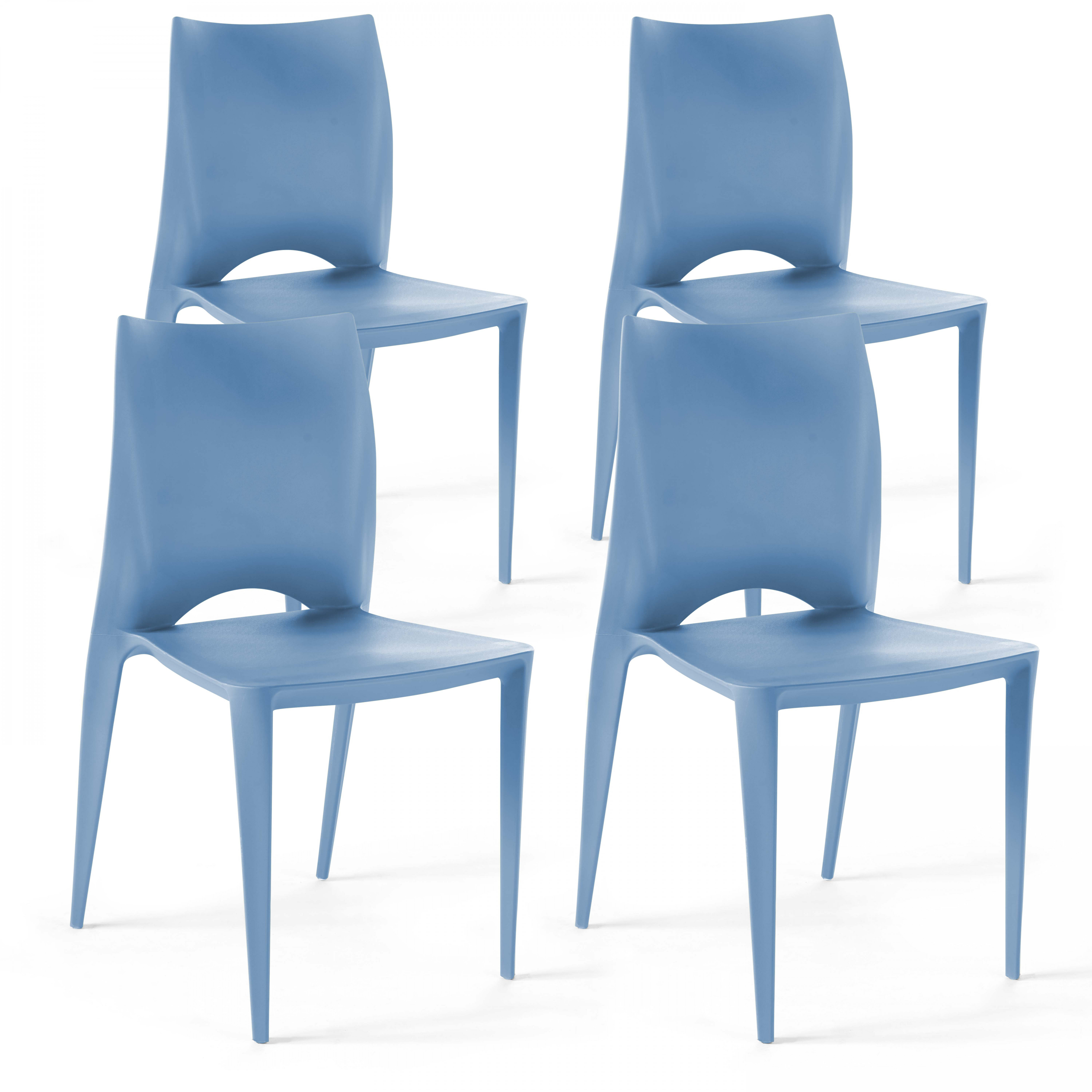 Chaises de terrasse de restaurant en plastique - Lot de 4