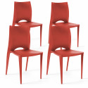 Lot de 4 Chaises en plastique