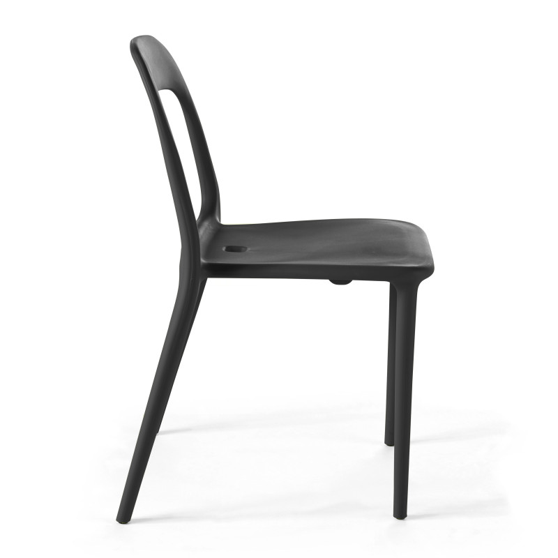 Chaise polypropylène noire (2/6)