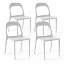 Lot de 4 chaises en polypropylène