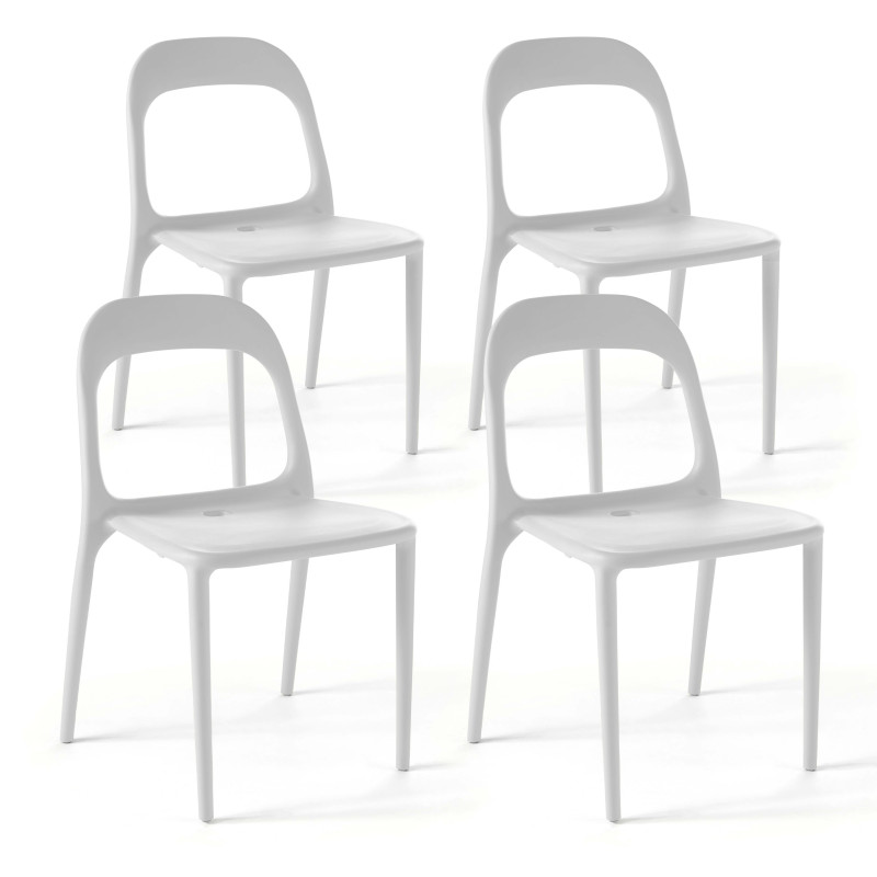 Lot de 4 chaises en polypropylène