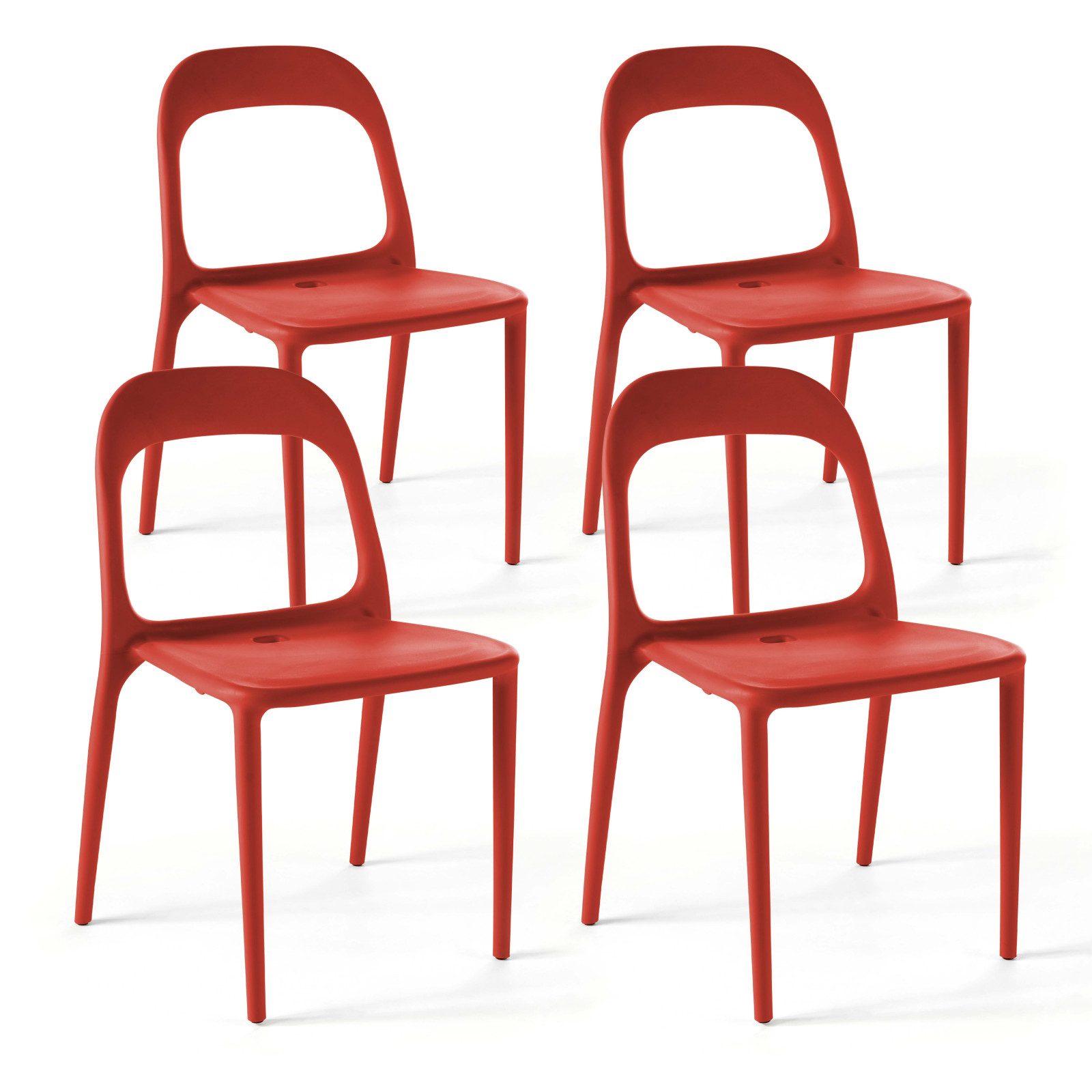 Lot de 4 chaises en polypropylène