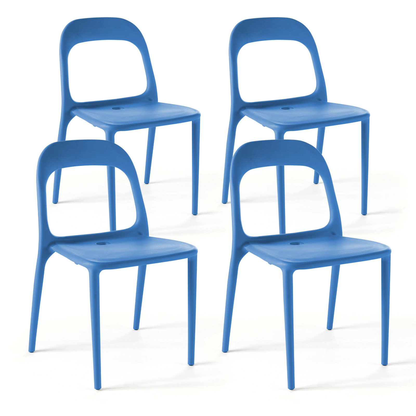 Lot de 4 chaises en polypropylène