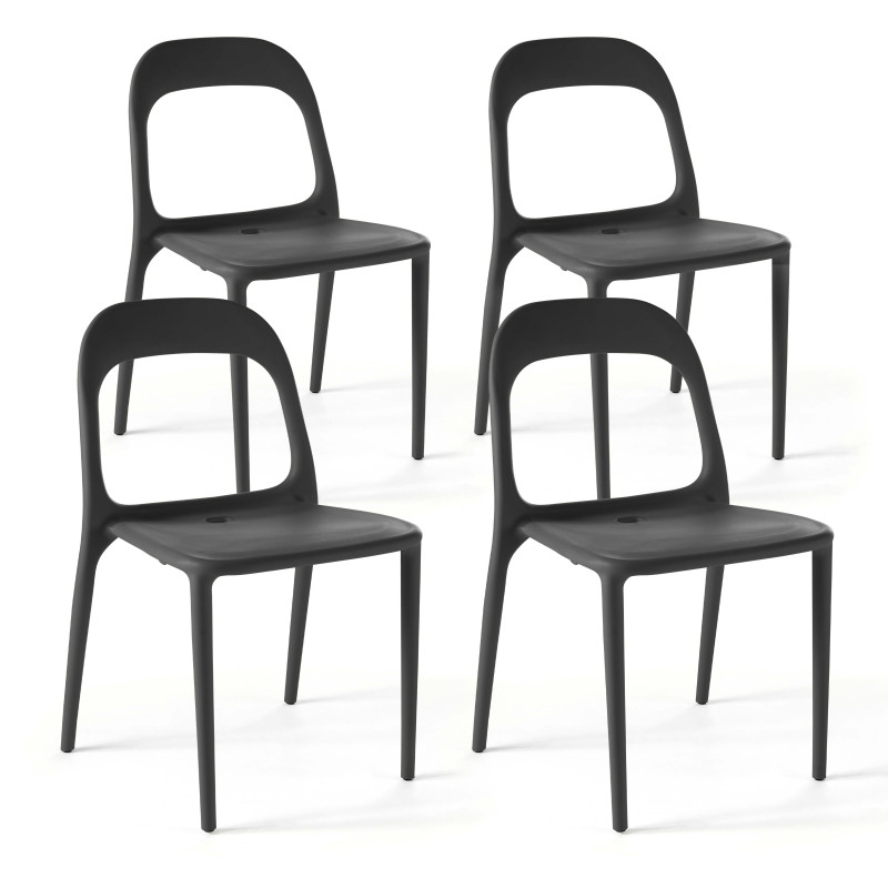 Lot de 4 chaises en polypropylène