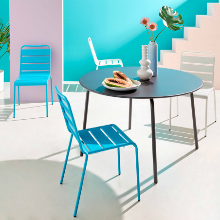 Table de terrasse ronde en métal Ø120cm