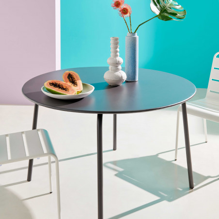 Table de terrasse ronde en métal Ø120cm
