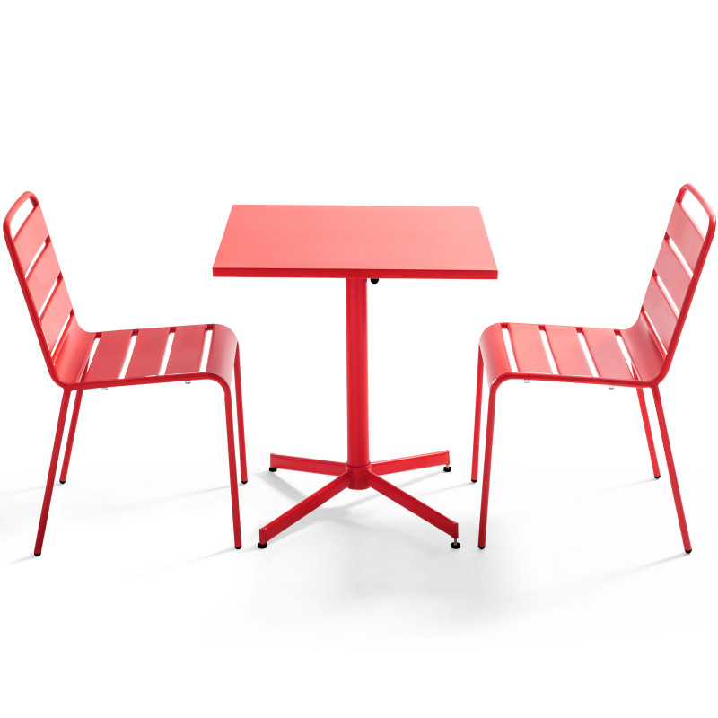 Ensemble table carrée avec plateau inclinable + 2 chaises