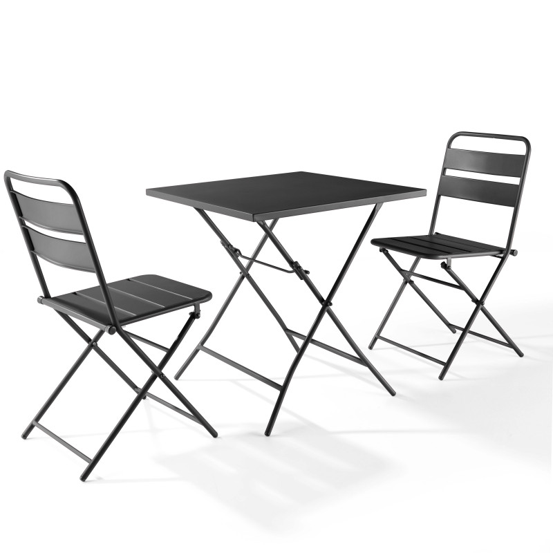 Ensemble table carré pliante + 2 chaises pliantes