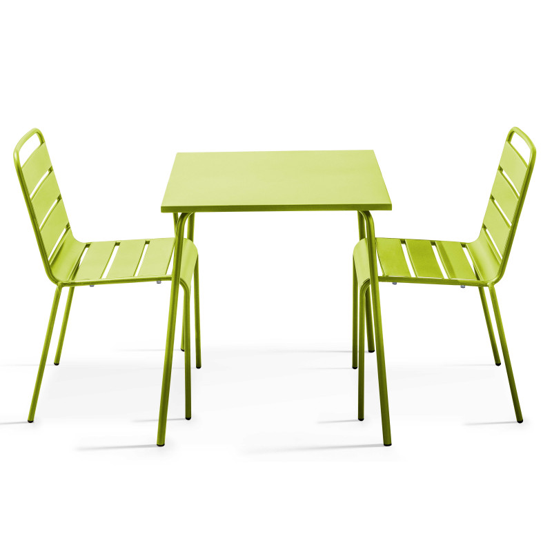 Ensemble table carrée + 2 chaises
