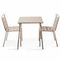 Ensemble table carrée + 2 chaises