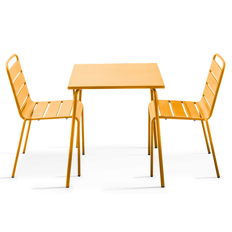 Ensemble table carrée + 2 chaises
