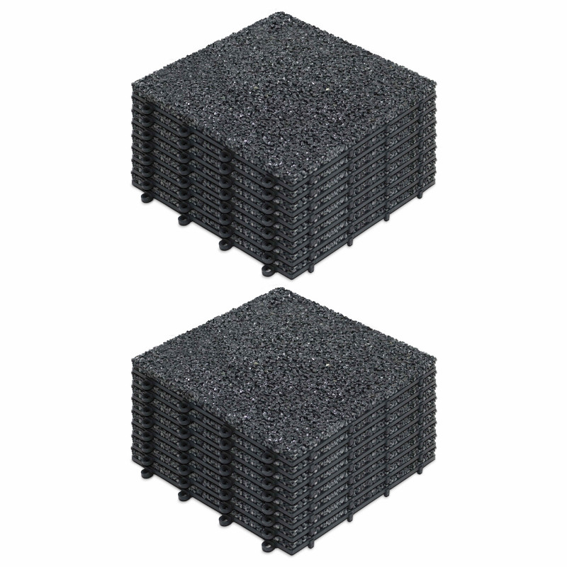 8 Dalles de terrasse gravillon noir