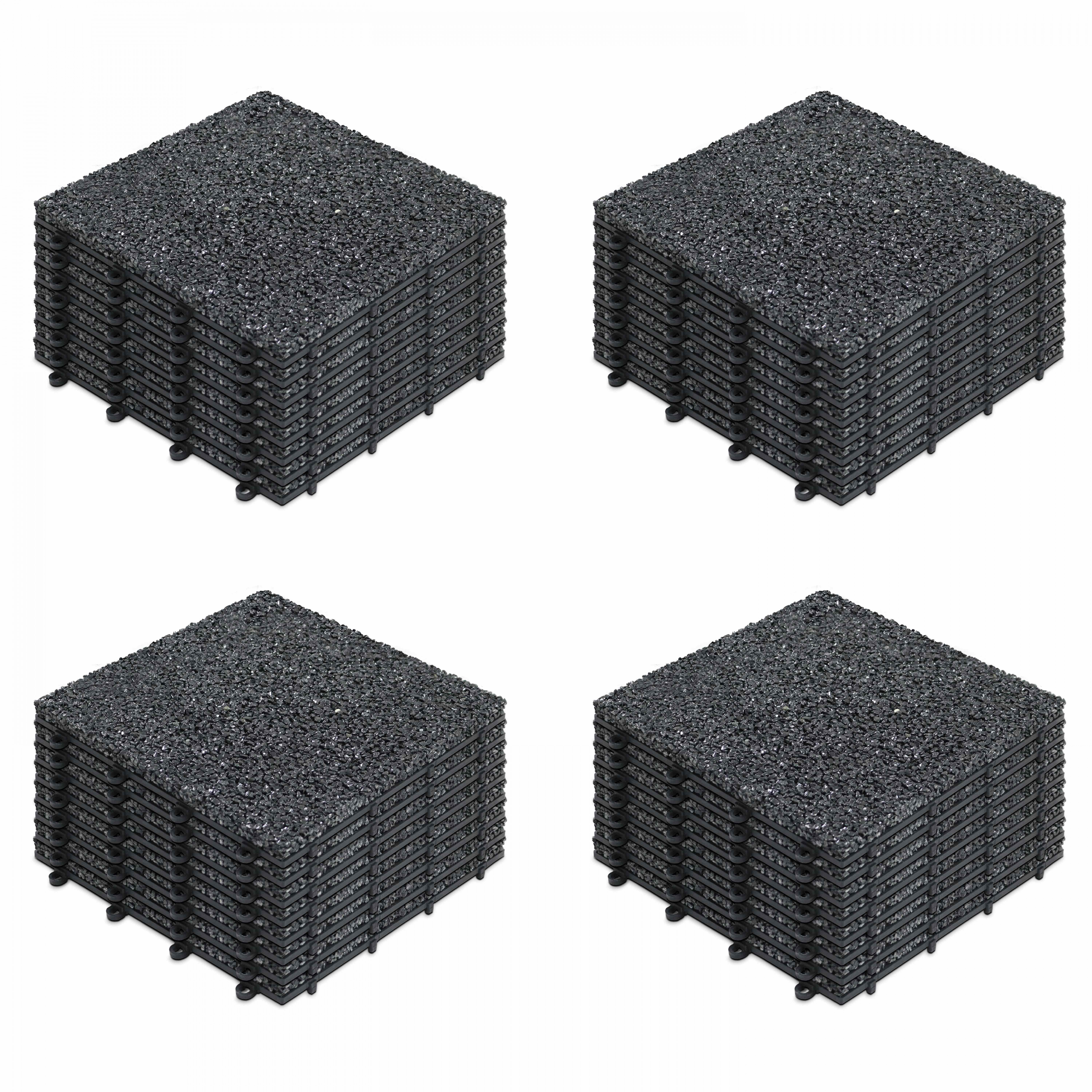Dalles de terrasse clipsables en gravillon (30x30x2,5 cm) - Vendues par lot - Gravillon