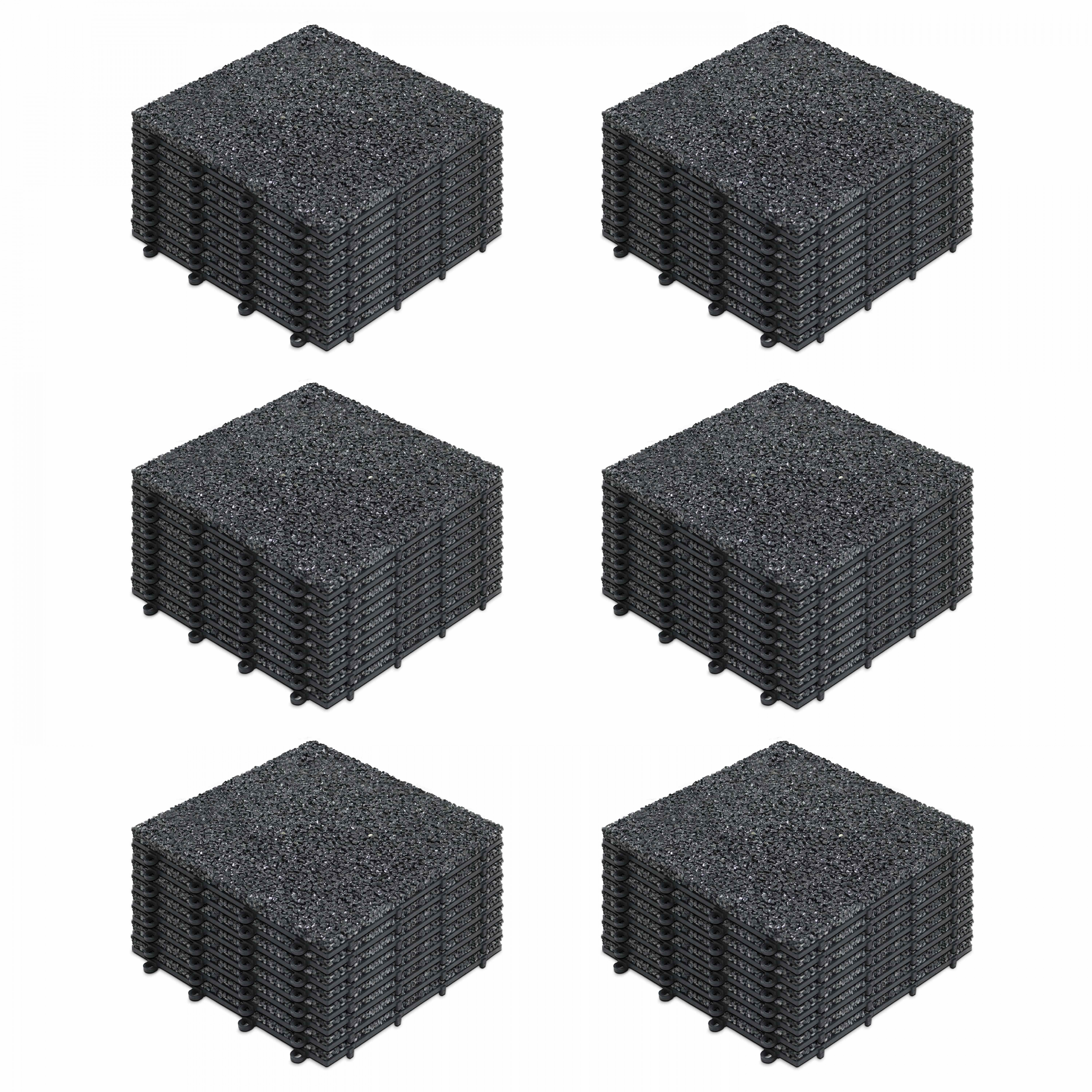 Dalles de terrasse clipsables en gravillon (30x30x2,5 cm) - Vendues par lot - Gravillon