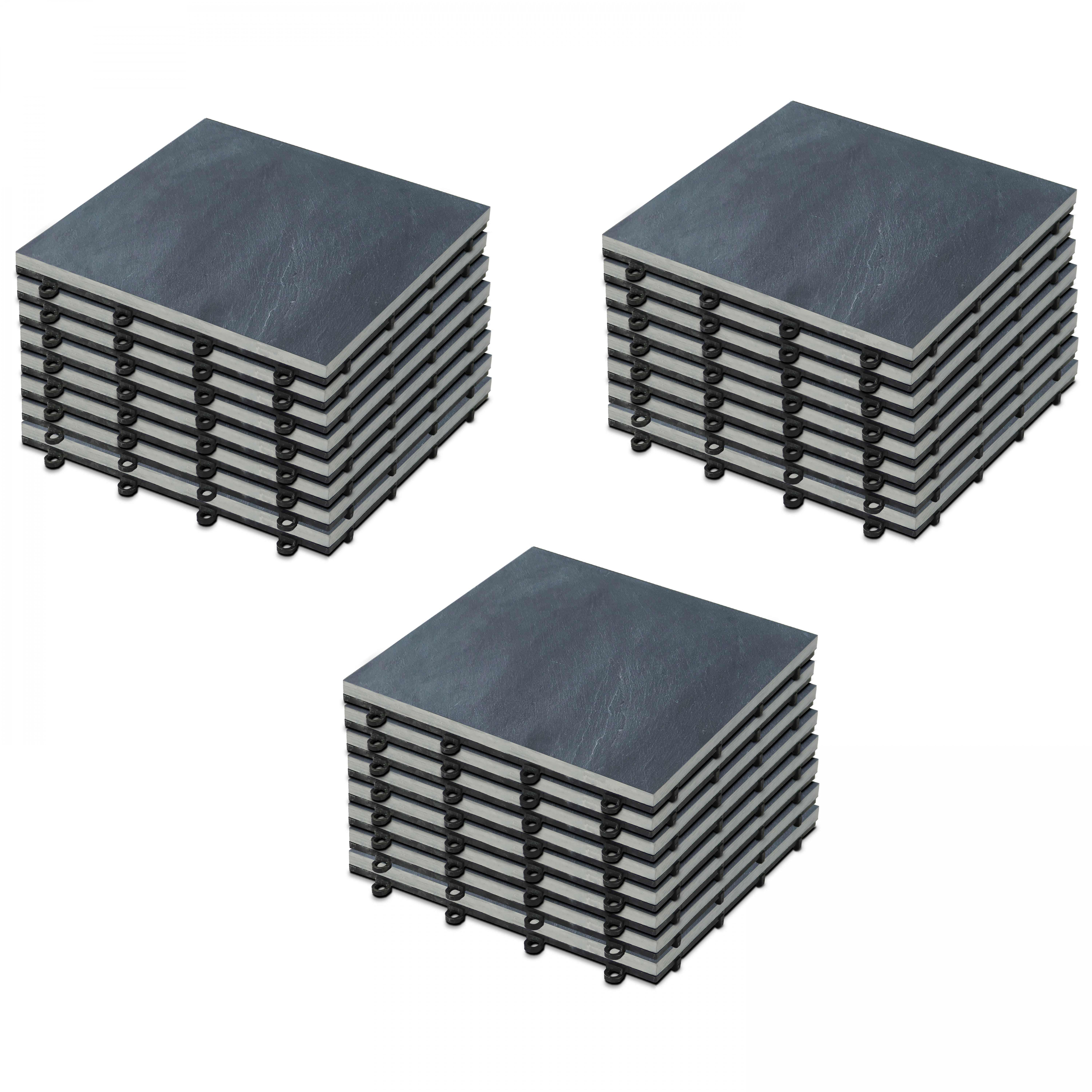 Dalles de terrasse clipsables en pierre naturelle (30x30x2,5 cm) - Vendues par lot - Pierre naturelle