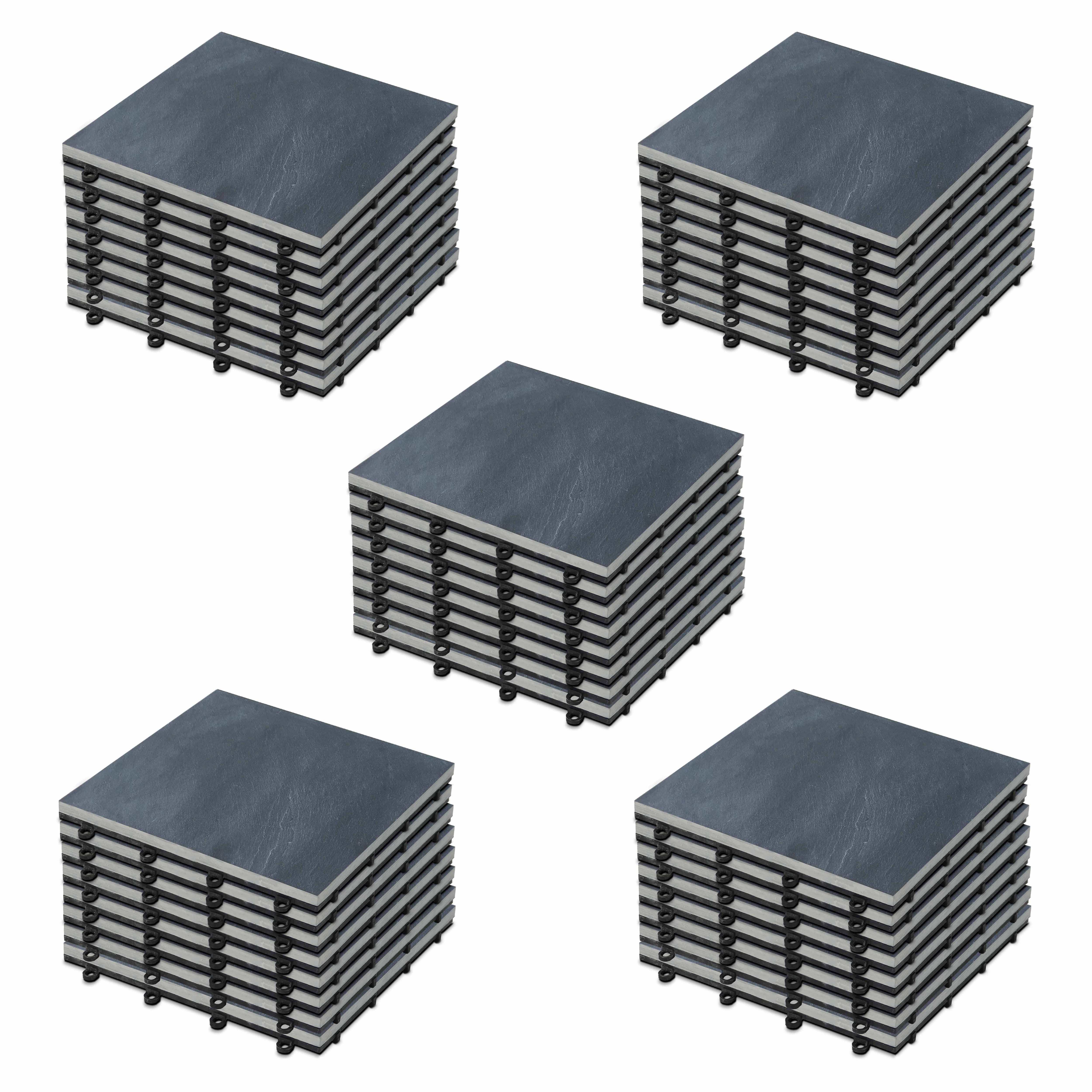 Dalles de terrasse clipsables en pierre naturelle (30x30x2,5 cm) - Vendues par lot - Pierre naturelle