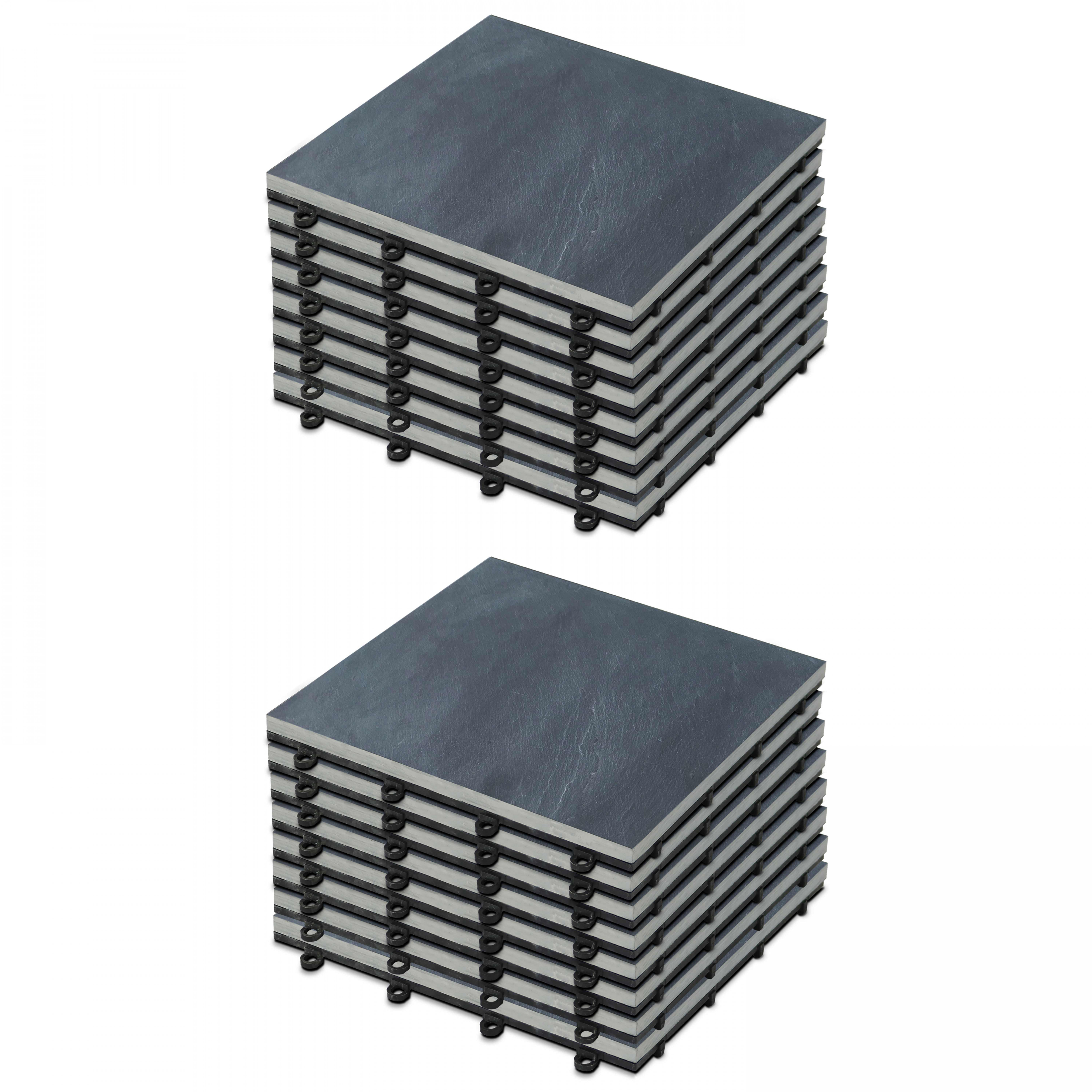 Dalles de terrasse clipsables en pierre naturelle (30x30x2,5 cm) - Vendues par lot - Pierre naturelle