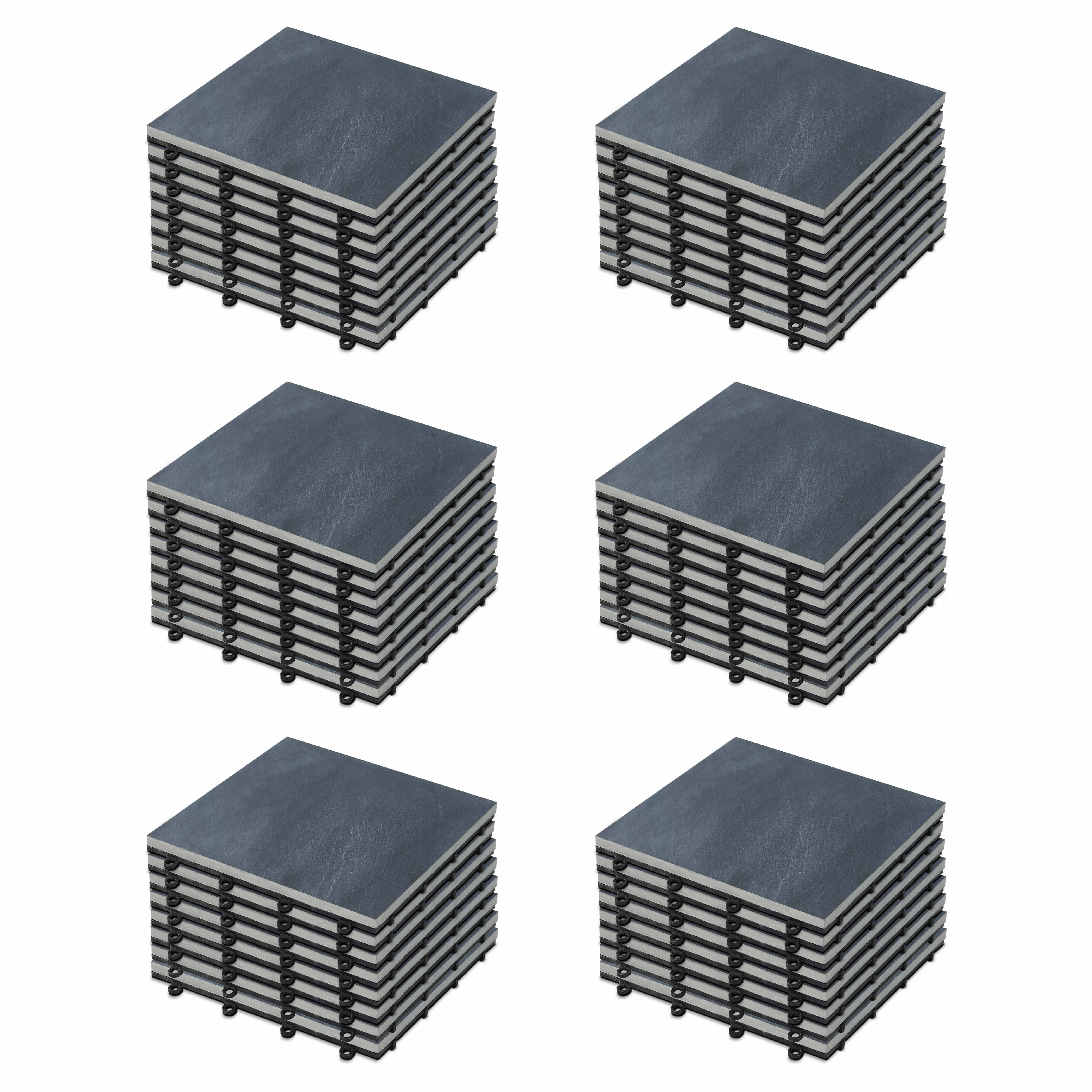 Dalles de terrasse clipsables en pierre naturelle (30x30x2,5 cm) - Vendues par lot - Pierre naturelle