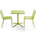 Ensemble table carrée avec plateau inclinable + 2 chaises