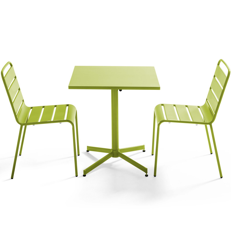 Ensemble table carrée avec plateau inclinable + 2 chaises