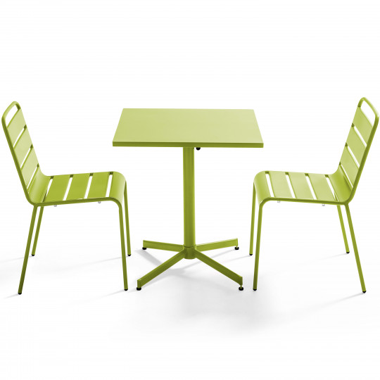 Ensemble table carrée avec plateau inclinable + 2 chaises