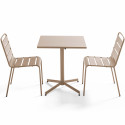 Ensemble table carrée avec plateau inclinable + 2 chaises