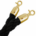 Cordon pour poteaux de guidage nylon tressé noir et crochet doré