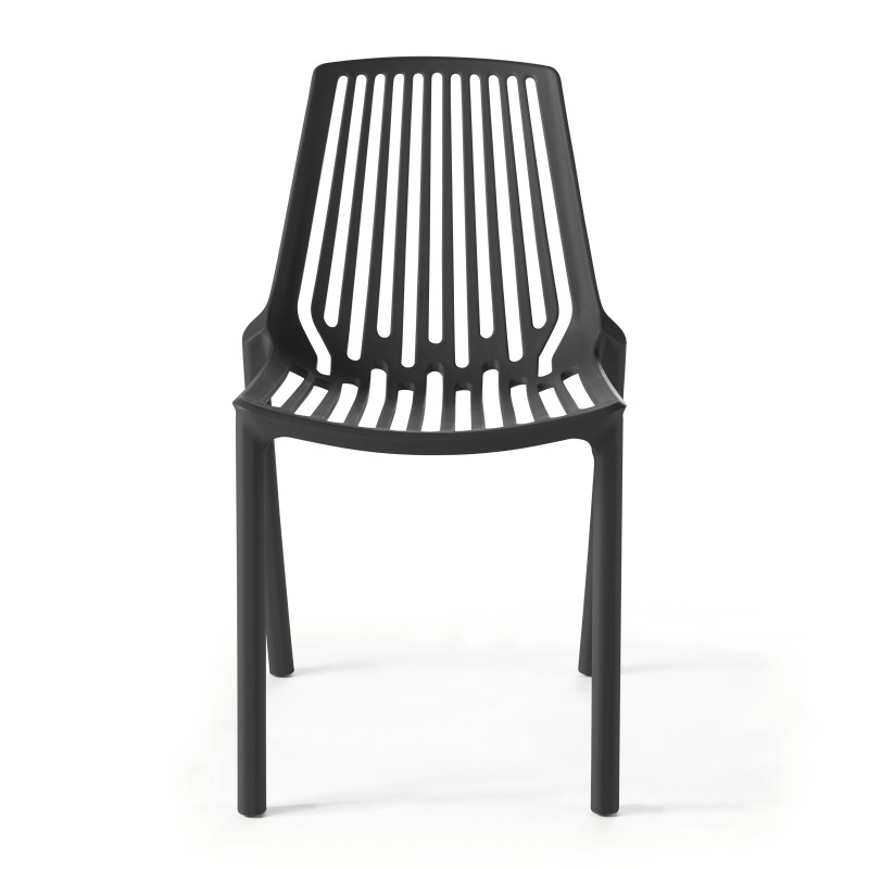 Chaise design en plastique avec dossier ajouré