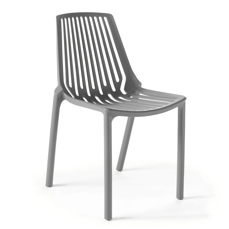Chaise design en plastique avec dossier ajouré