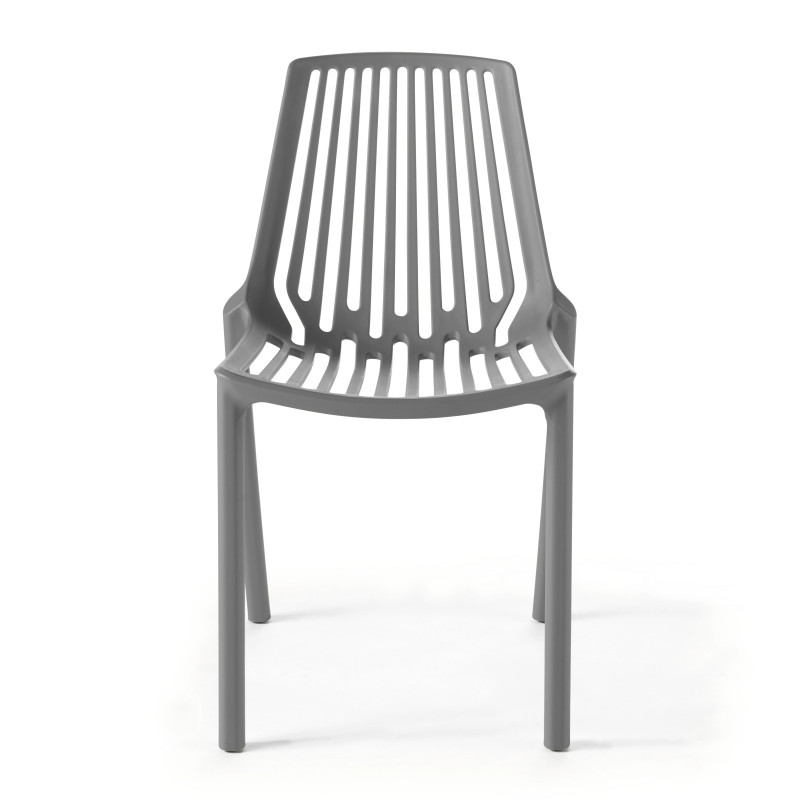Chaise design en plastique avec dossier ajouré (3/6)