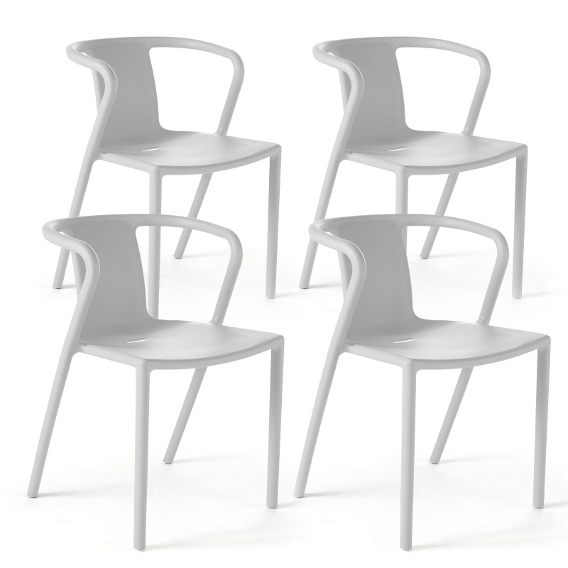 Lot de 4 fauteuils en plastique