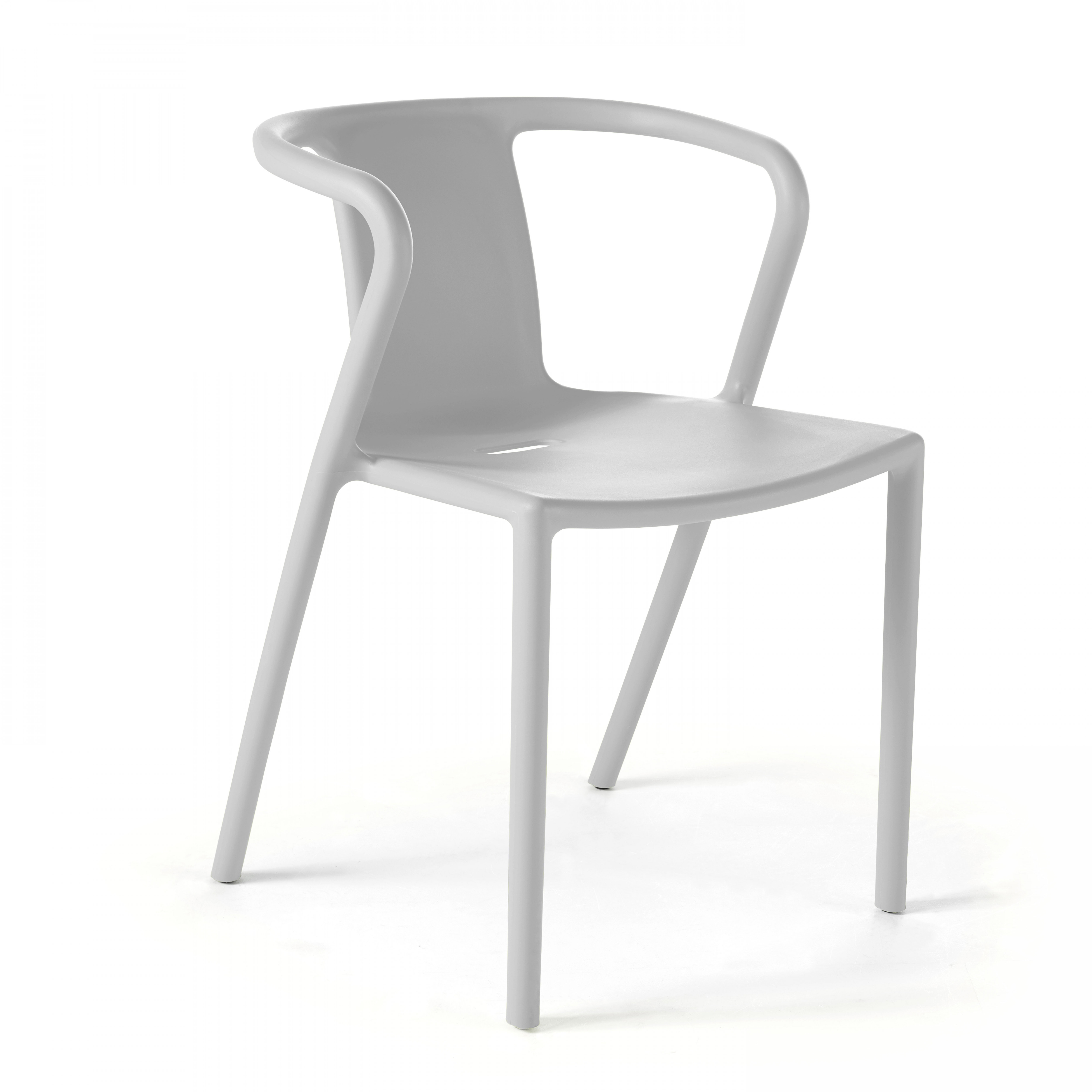 Chaise de terrasse de restaurant en plastique avec accoudoirs design