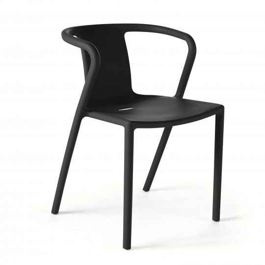 Chaise de terrasse de restaurant en plastique avec accoudoirs design | Mobeventpro