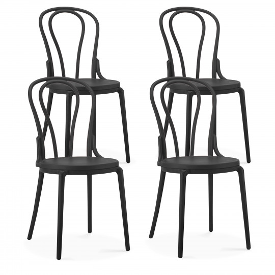 4 chaises bistrot en plastique