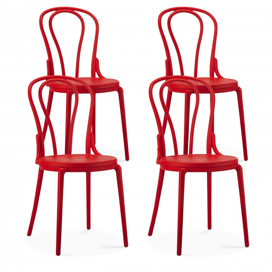 4 chaises bistrot en plastique