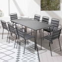Table terrasse et 8 fauteuils en métal