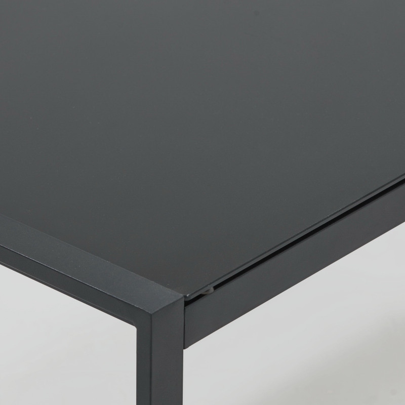 Salon de jardin 5 places en fils tressés noirs