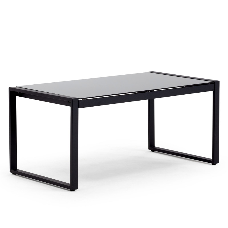 Salon de jardin 5 places en fils tressés noirs