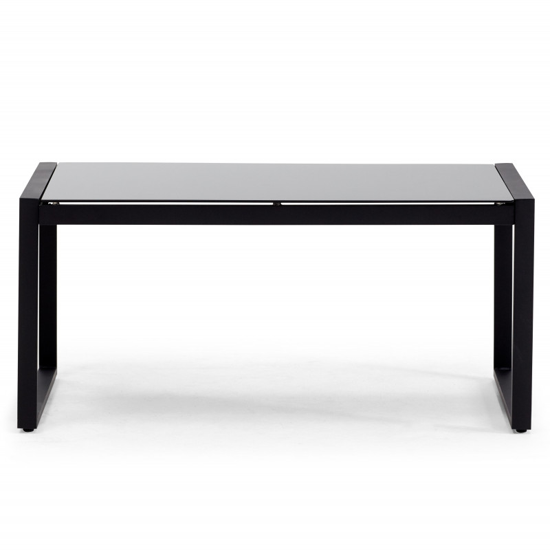 Salon de jardin 5 places en fils tressés noirs