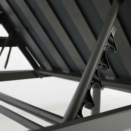 Salon de jardin d'angle 5 places avec coussins gris